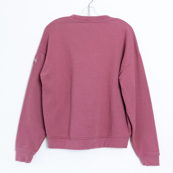 ALO Renown Heavyweight Crew Neck Pullover Sweatshirt Oversized Unisex Pink Small - Picture 3 of 9